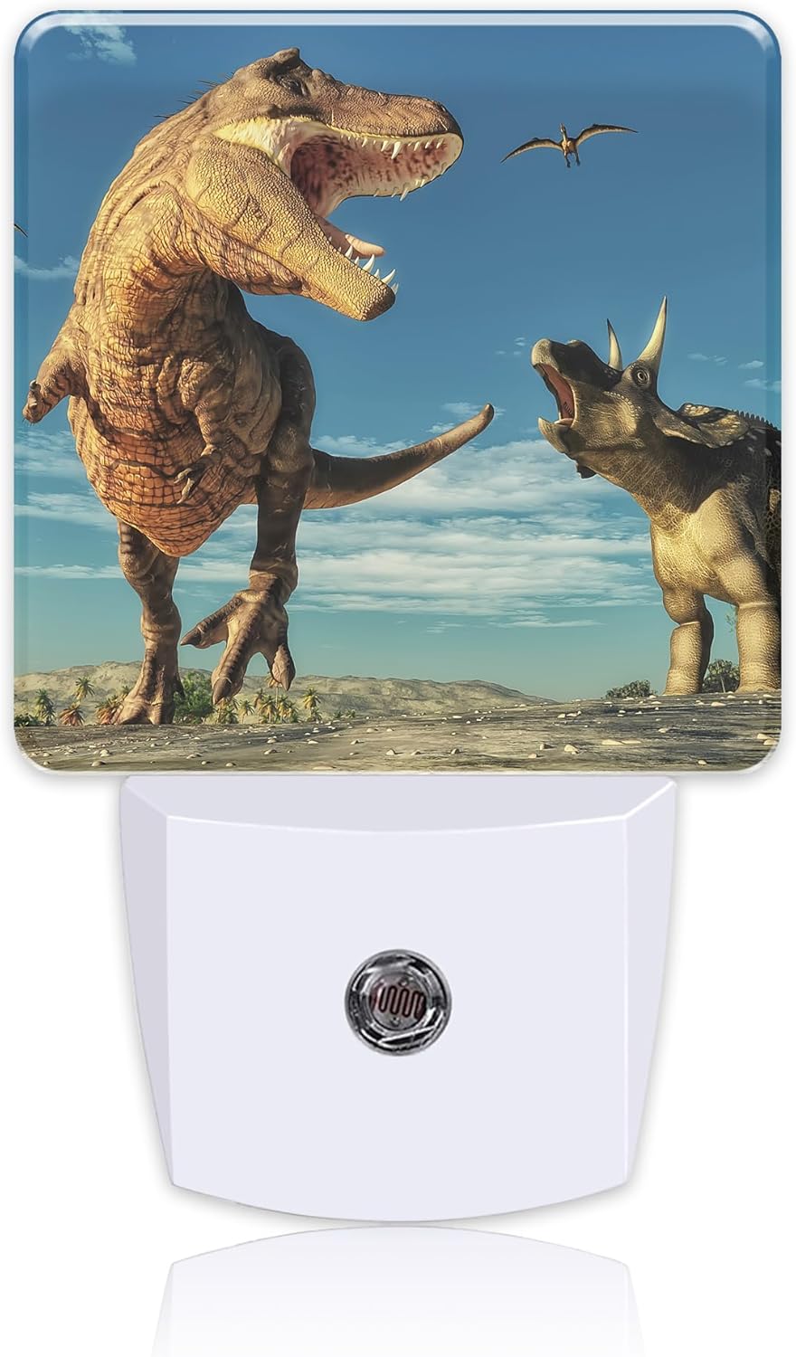 3D Dinosaur World Night Light for Kids, LED Night Light Plug into Wall with Dusk to Dawn Sensor for Girls Boys Women Men Room Decor, Hallway, Kitchen, Bathroom, Nursery, Stairs