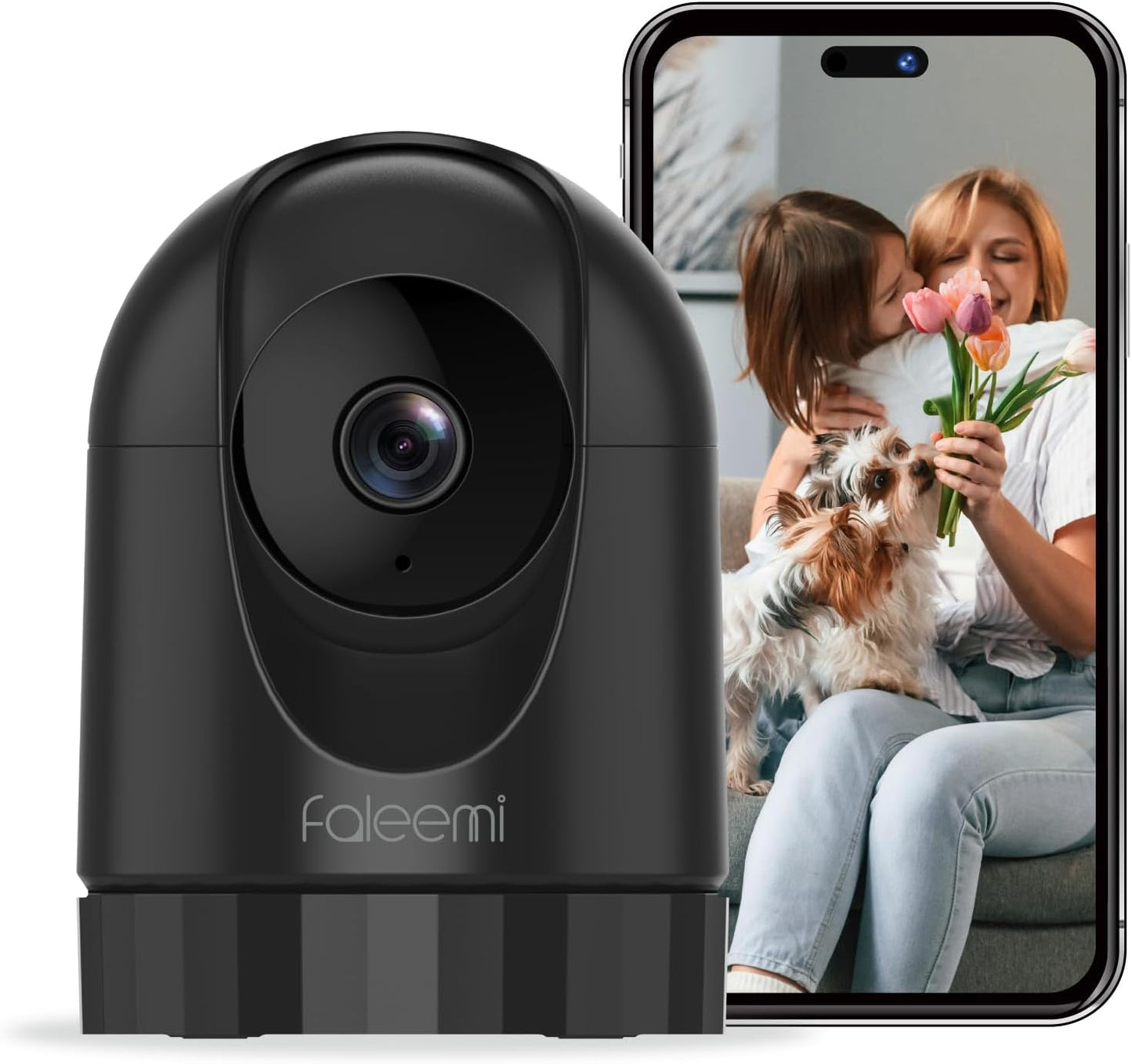 2K Pan/Tilt Indoor WiFi Security Camera with Motion Detection & Auto Tracking, Night Vision, 2-Way Audio, Siren, SD/Cloud Storage (2, Black)