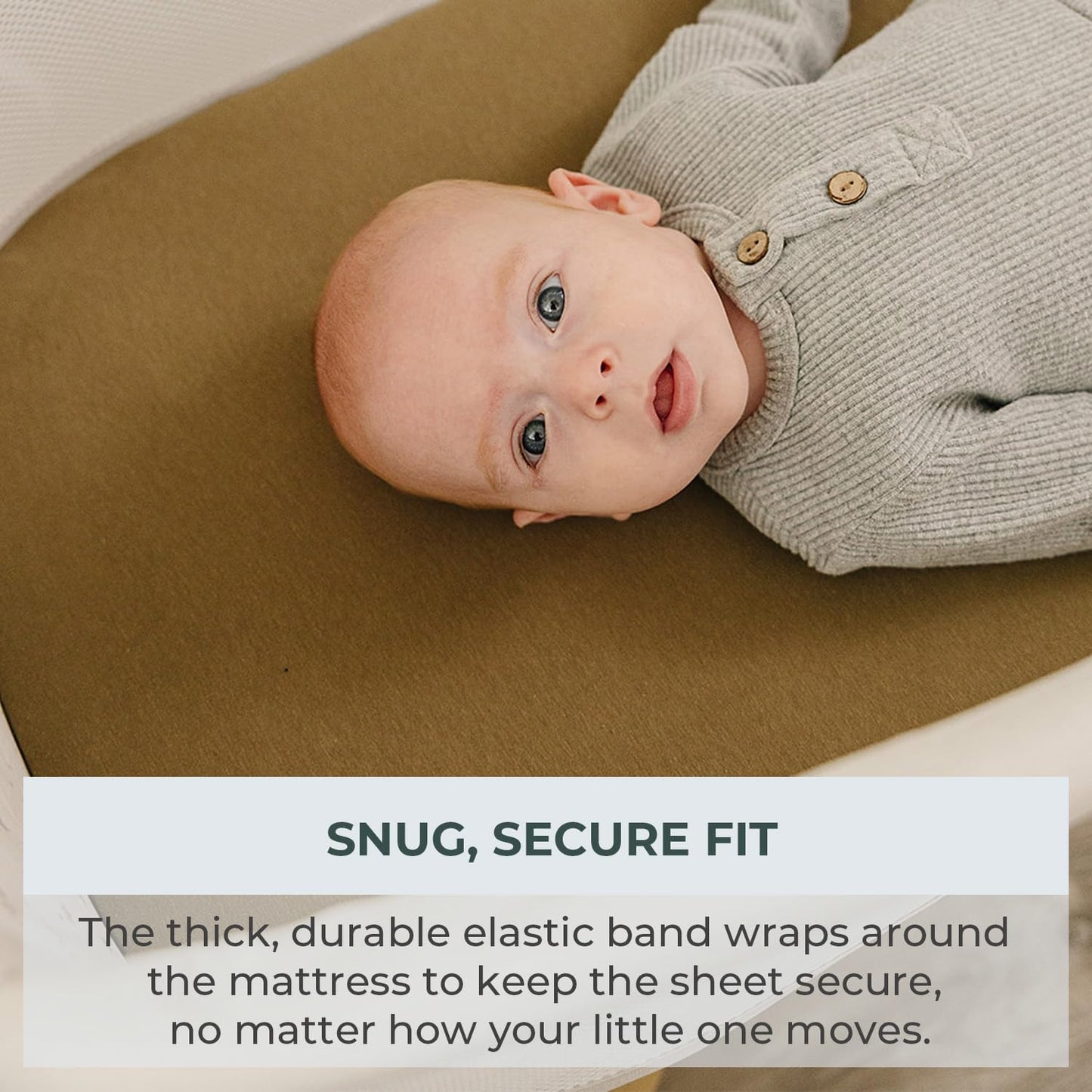 Pobibaby – 2 Pack Bassinet Sheets Boy, Bassinet Sheets Cotton for Girls and Neutral Nursery for Standard Rectangle Bassinets – Ultra-Soft Jersey Knit, Safe and Snug for Baby (Gingham Khaki)