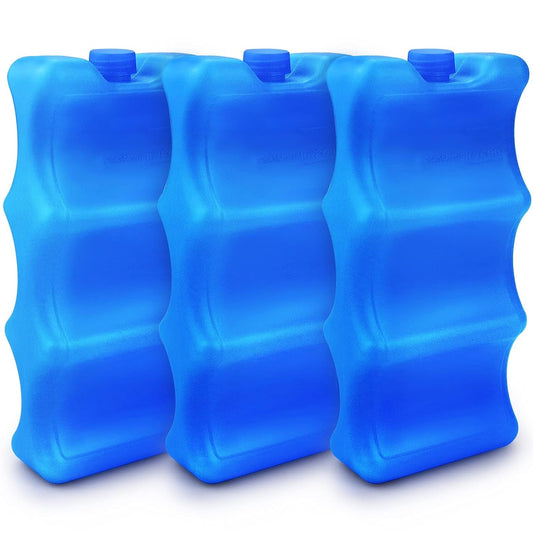 Pack of 3 Reusable Ice Packs for Breastmilk Storage, Bottle Ice Packs for Cool Cooler Bag, Breakfast, Lunch, Baby Bottles, Beer, Camping and Travel