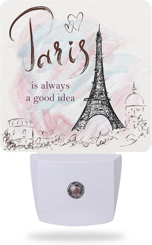 Eiffel Tower Night Light,Paris Night Lights Plug into Wall for Boys Girls Bedroom Decorative Half Round Nightlight Led Lamp 0.5W Sleep Friendly
