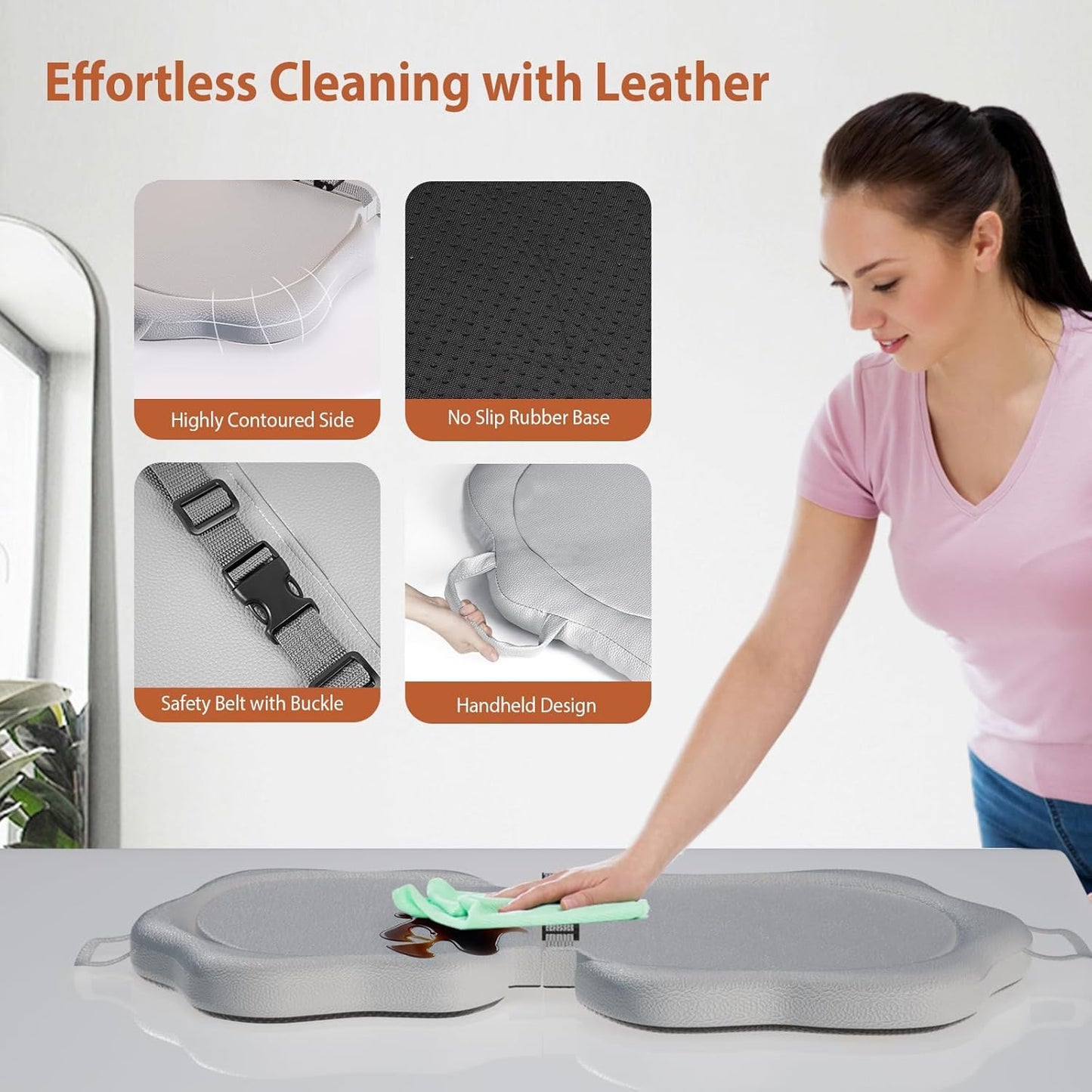 Baby Changing Pad - Foldable Diaper Changing Mat for Dresser, Waterproof & Non-Slip Wipeable, Soft Leather Diaper Changing Pad for Infant Newborn - Portable Changing Table Pads for On-The-Go Parents