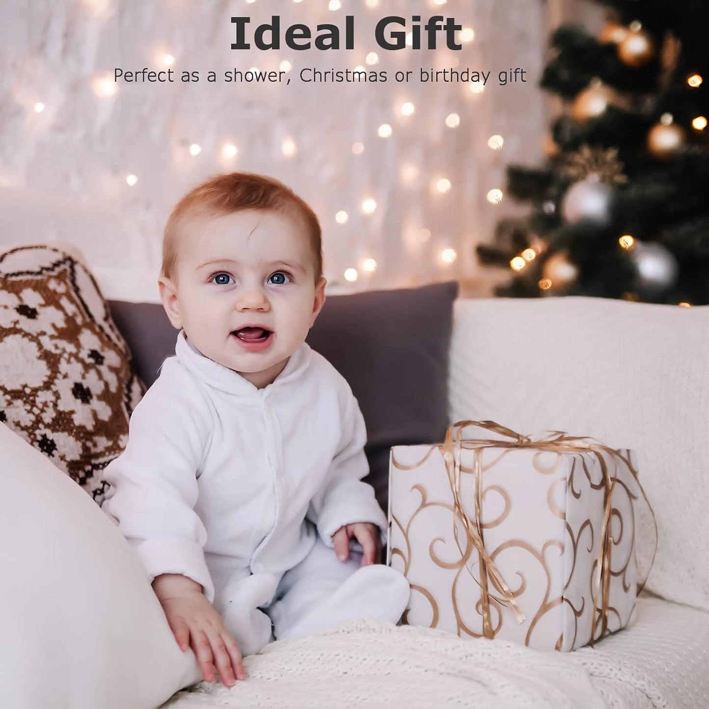 Silicone Baby Teething Toy, Silicone Baby Ring Teether for Babies 3 Months+, Raised Texture to Soothe Gums, BPA Free, Boys Girls Shower, Birthday, Christmas Gifts (Ether)