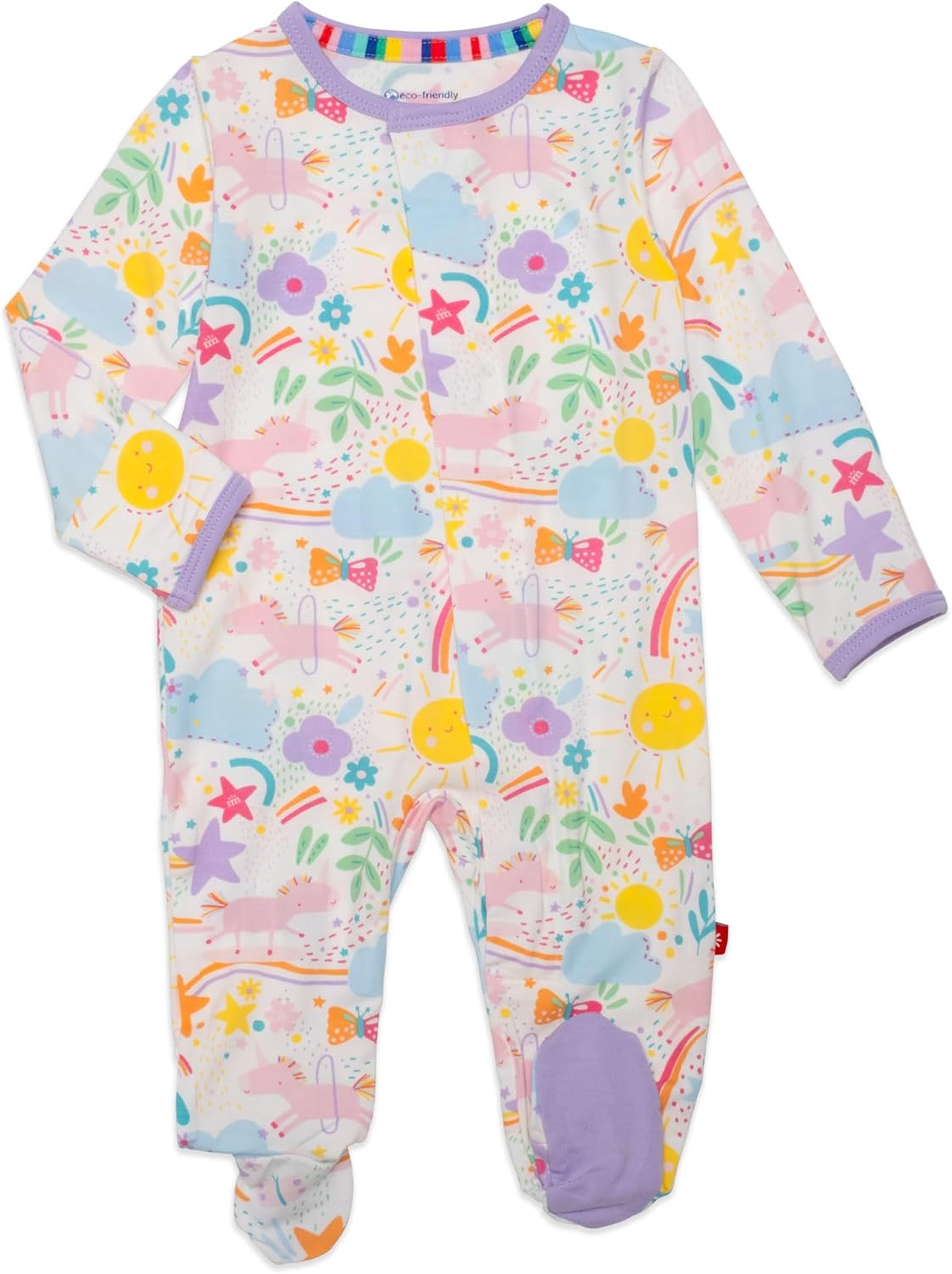 Magnetic Me Girls Modal Magnetic Baby Footie Pajamas | Silky Soft Modal Fabric | Baby Sleepers Available Sizes PRE - 24M
