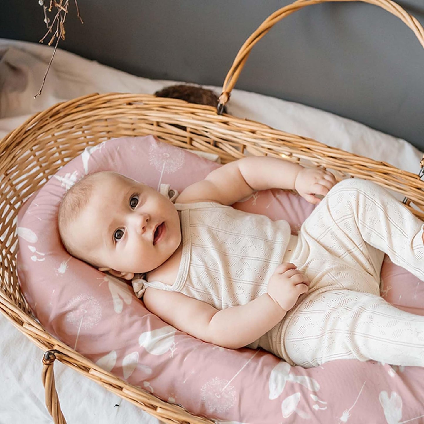 3-Pack Organic Bassinet Sheets for Girls Stretch, Soft Cozy Fitted Bassinet Mattress Sheet (32" x 16") Universal Fit for Hourglass, Oval, & Rectangle Mattresses Pink Butterfly