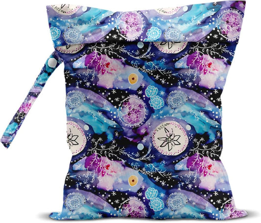 Wet Bag for Swimsuit, Beach Travel Essentials Wet Dry Bag, for Sunscreen Toiletry Dirty Clothes Yoga Gym Diaper, Friends Summer Beach Vacation Gifts. Colorful jellyfish