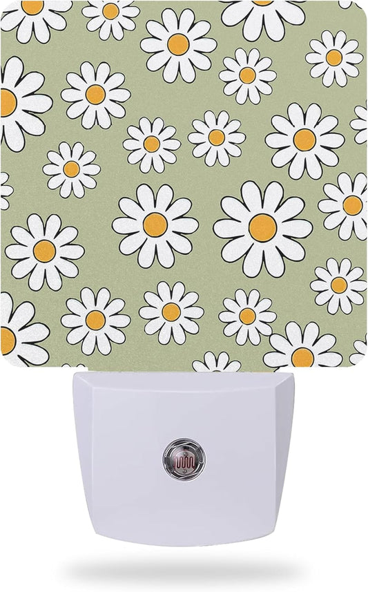Night Light Plug into Wall,Vintage Daisy Night Light with Dusk to Dawn Sensor Night Light for Kid Girls Boys Women Men Room Decor, Hallway, Kitchen, Bathroom, Nursery, Stairs