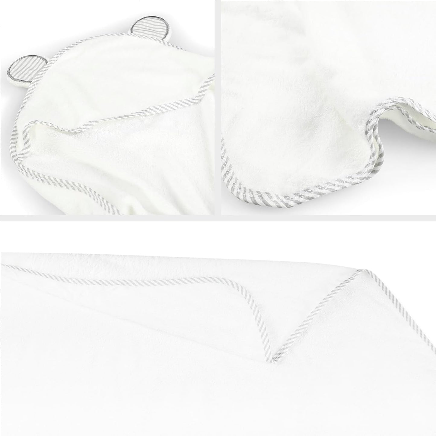 San Francisco Baby Towels for Newborn - Hooded Baby Bath Towels for Boys and Girls, Kids Bath Towels with Hood, White