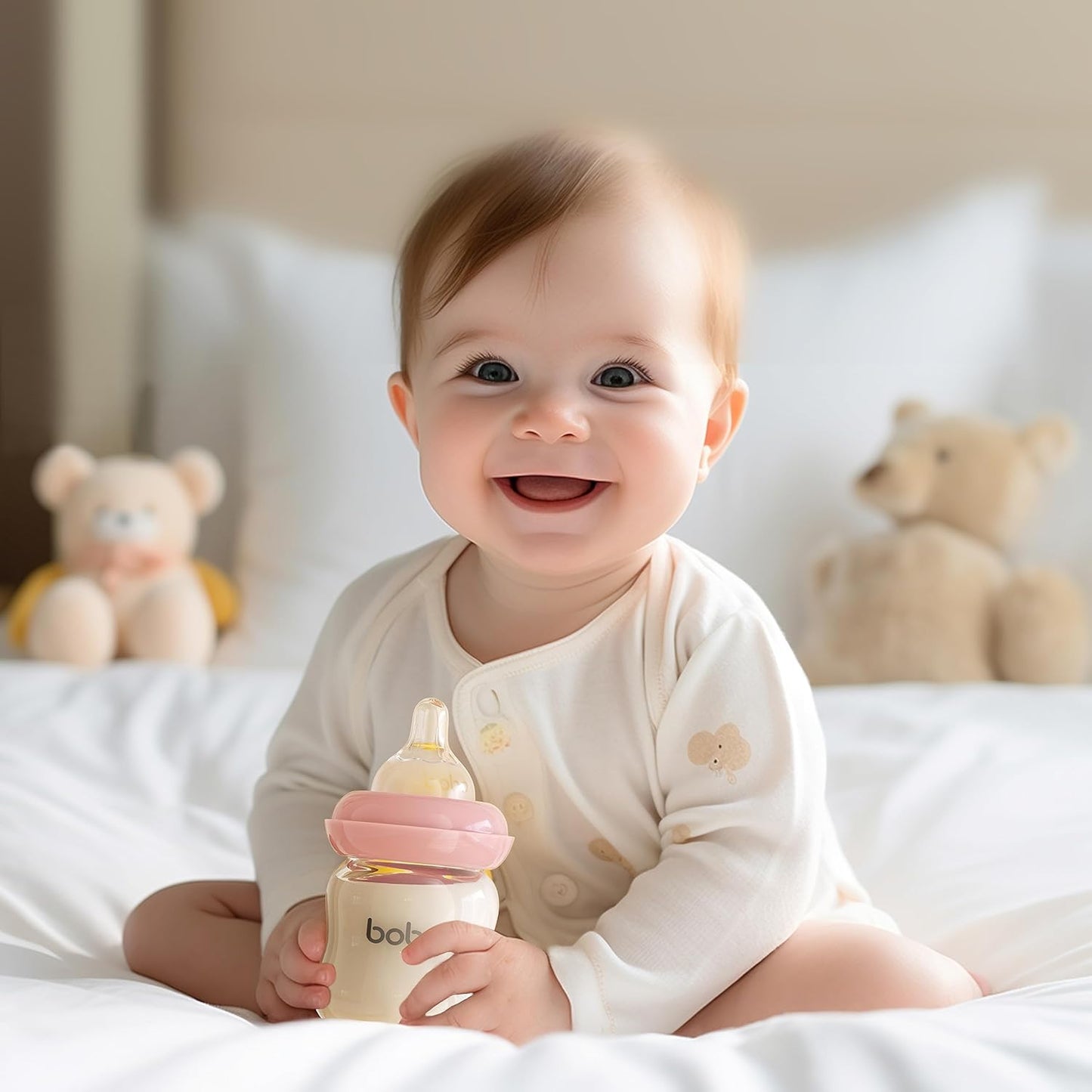 YOHKOH Baby Bottle Nipples for Wide Neck Bottles, 100% Natural Feel Silicone Nipples, BPA-Free (3m+, M, 4 Counts)