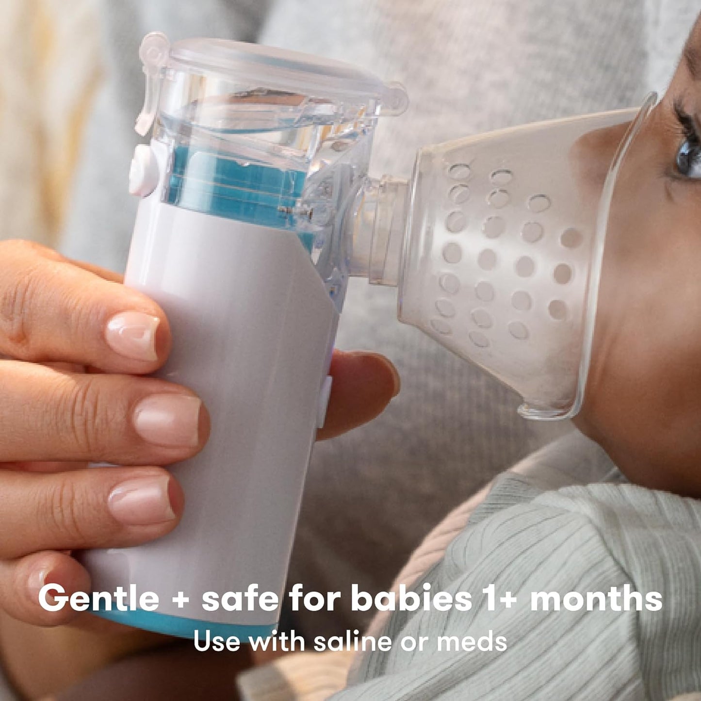 Frida Baby Nebulizer for Babies, Portable Nebulizer for Kids, Babies, Infants & Adults, Ultra-Quiet Handheld Nebulizer with Mask + Diffuser, Congestion + Flu Relief