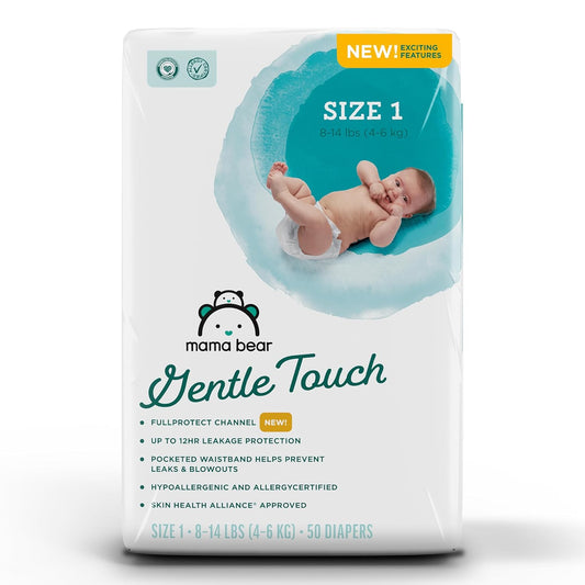 Amazon Brand - Mama Bear Gentle Touch Diapers, Size 1, 50 Count