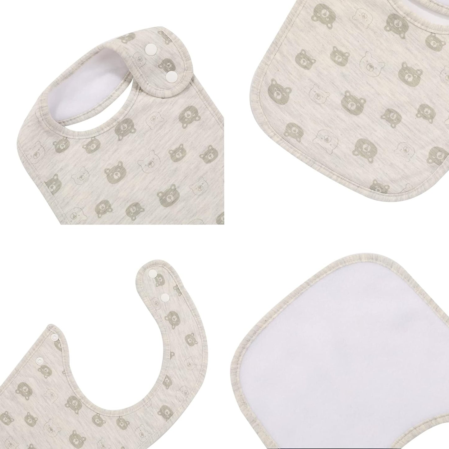 7 Pack Baby Cotton Absorbent Bibs for Drooling Teething
