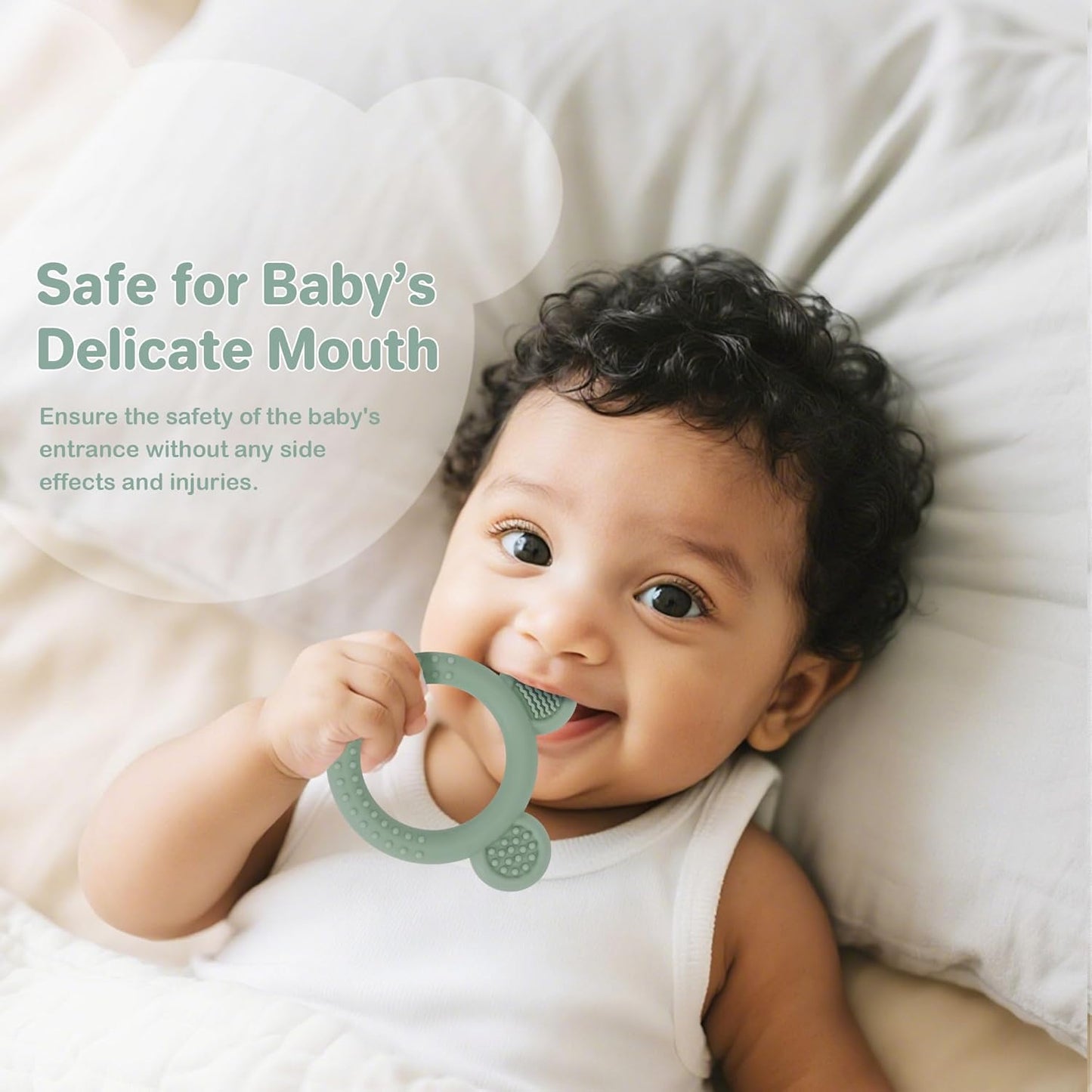 3 Pack BabyTeething Toys, Teethers for Babies 3-6 6-12 Months, BPA Free Teething Relief Easy to Hold, Silicone Teether Toys for Baby Essentials