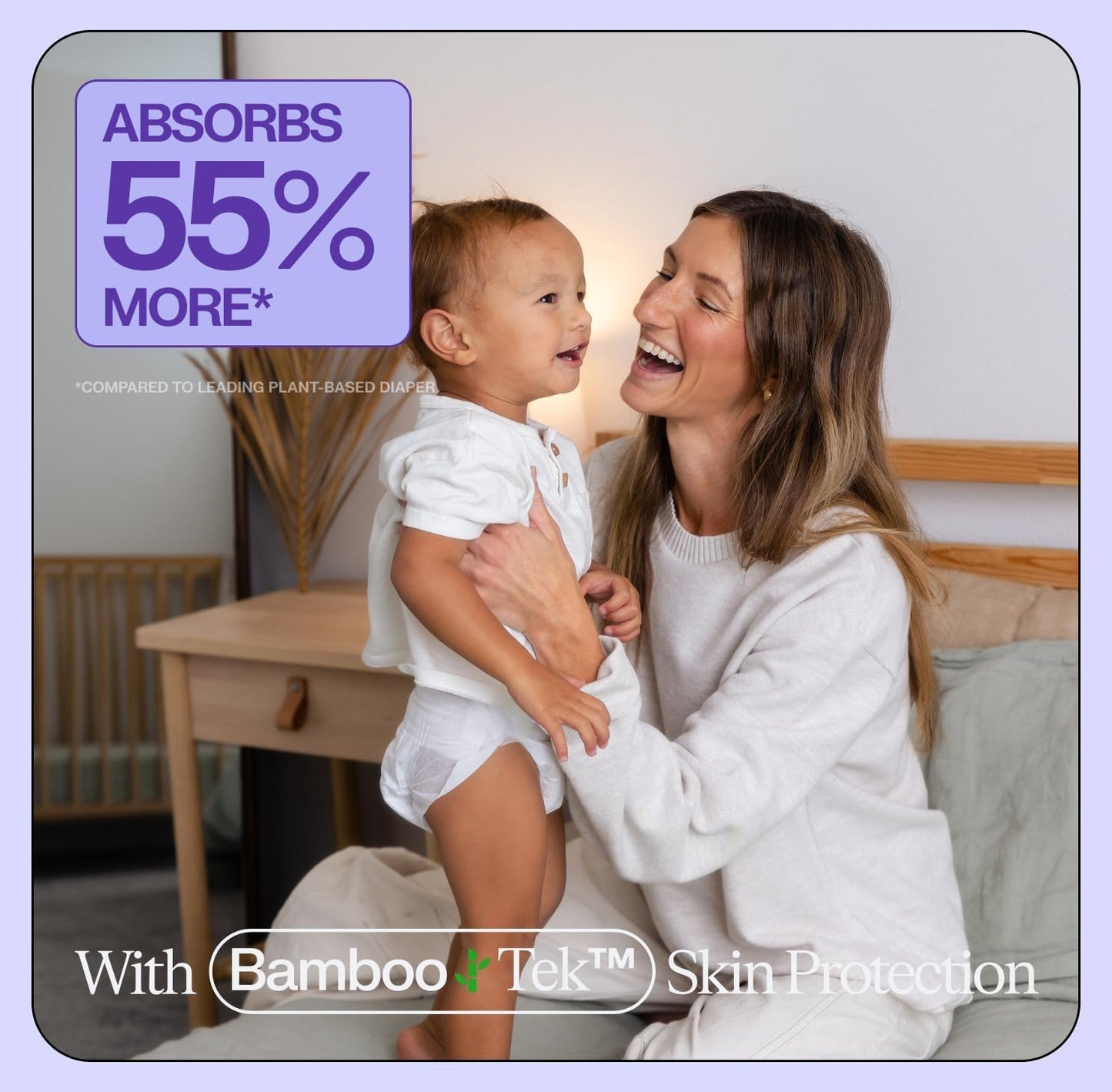 Freestyle BambooTek Diapers – (Size 3) Hyper Absorbent & Non-Toxic – Disposable Diapers for Sensitive Skin – Ultra Soft Diaper's (16-28 lbs) – 56 Count