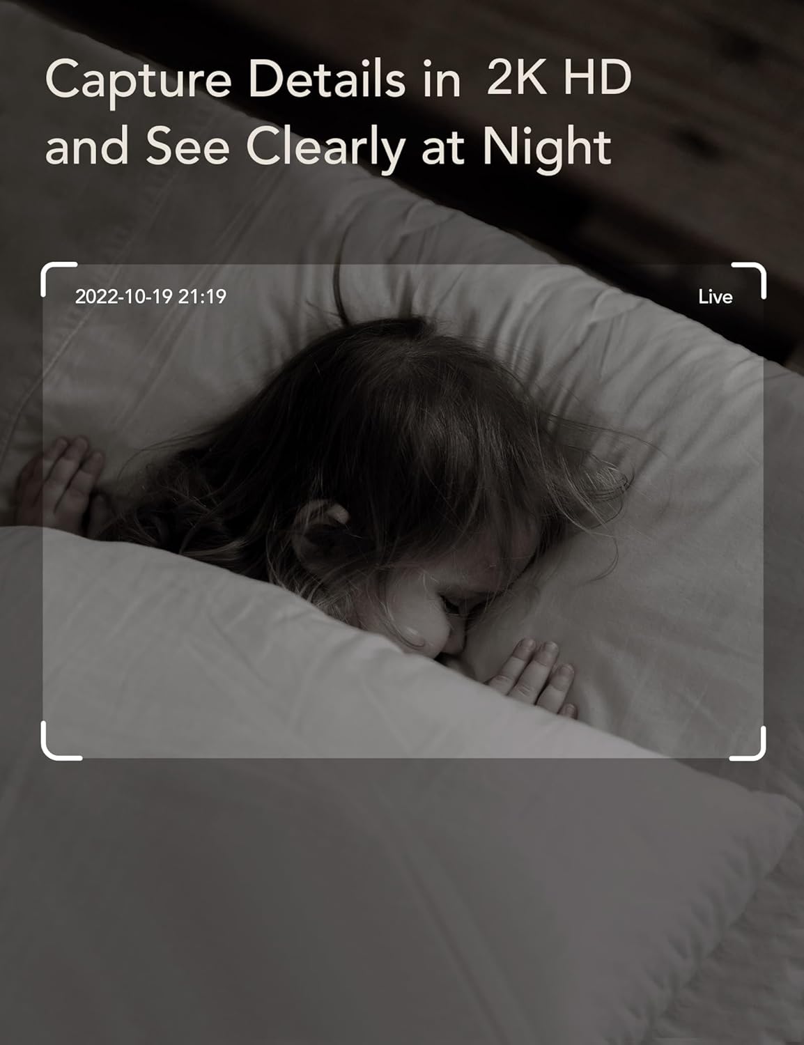 nooie 2K Baby Monitor, Baby Camera Monitor with Phone App, WiFi Indoor Camera for Home Security, AI Motion Tracking, Two-Way Audio, Compatible with Alexa, SD or Cloud Storage