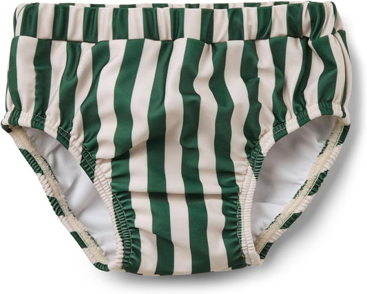 Infant Baby Boys Swim Diapers Washable Reusable Swimming Diaper Waterproof Swim Pant Green Striped Swimsuit 6-9 Months