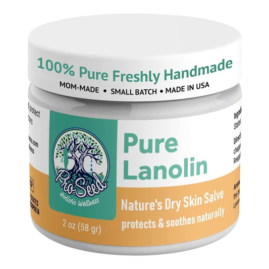 100% Pure Lanolin Cream - Handmade, Unrefined Balm for Dry & Itchy Skin, Cracked Lips, Breastfeeding, Baby Care, Moisture-Rich, Nursing Essentials & Petroleum-Free, Perfect for Hands, Face & Paw Care