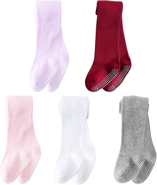 Mini angel Baby Tights Non Slip Baby Girl Tights Plain/Shoe-Look Leggings Seamless Pantyhose Warm Cotton Leggings Non-Skid