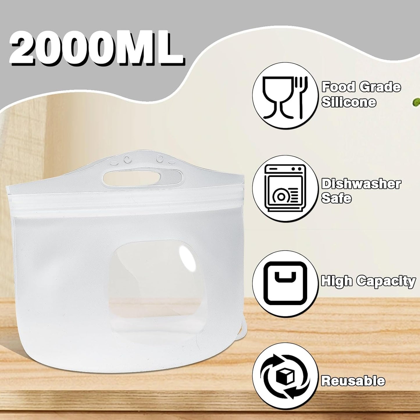 2L Silicone Microwave Steam Sterilizer Bag for Baby Bottles, Reusable Sterilizing Bag for Breast Pump Accessories, Pacifiers and Teethers, Great for Home and On-The-Go
