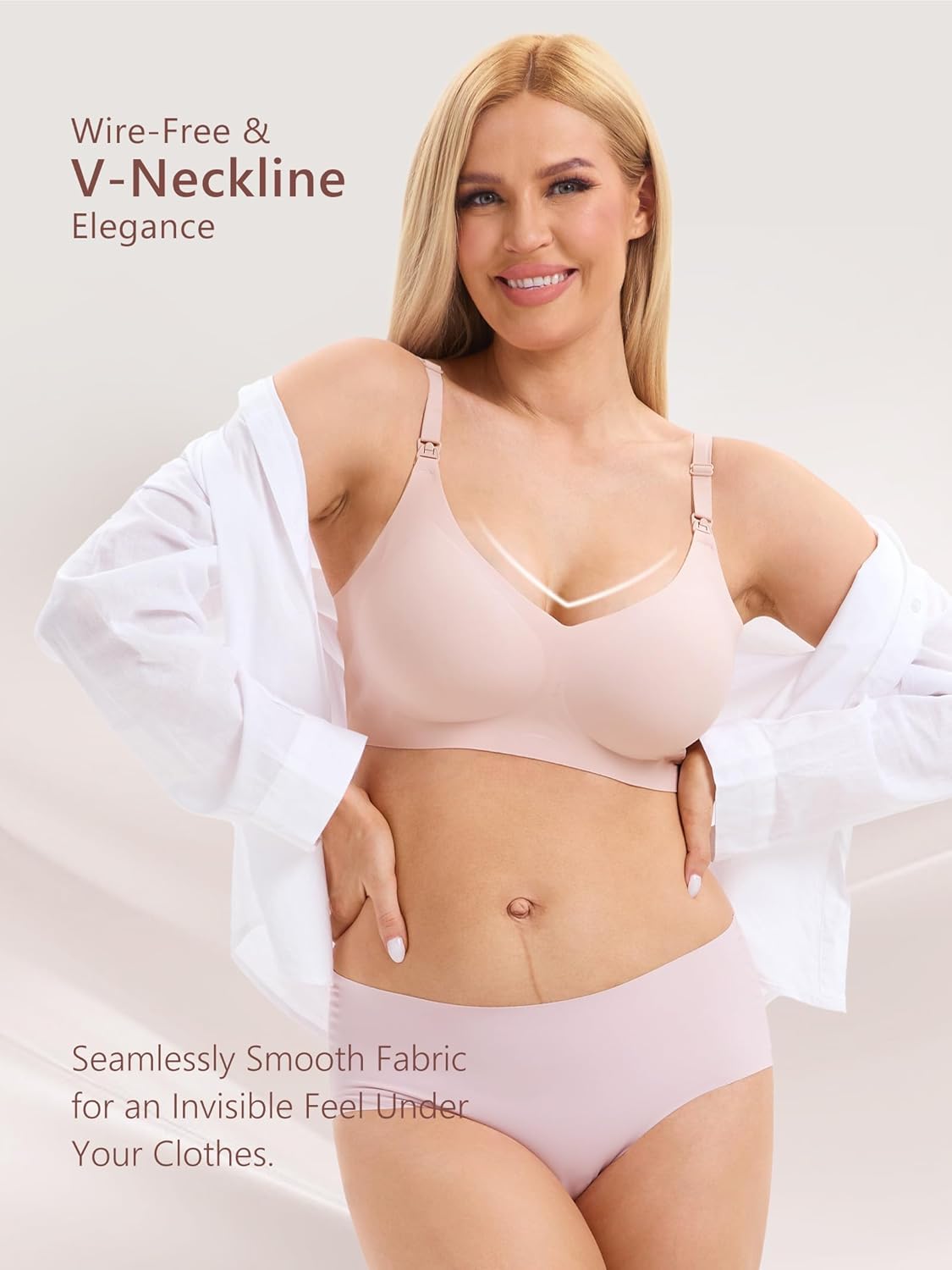 Angelhood 3 Pack Nursing Bras for Breastfeeding Seamless Pregnancy Maternity Bra Wireless Sleep Bralette with Extenders