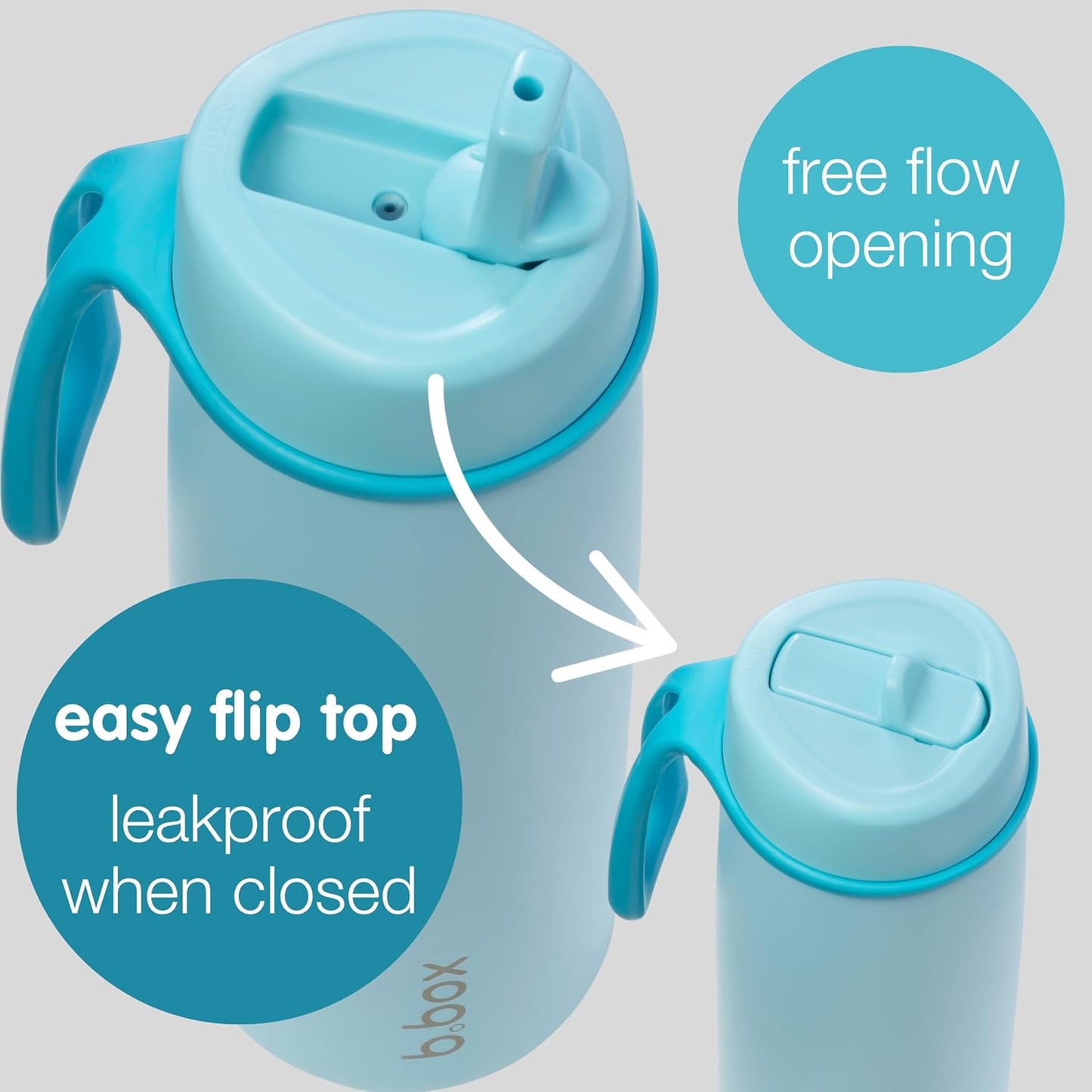 b.box Triple Insulated 23oz Water Bottle w/Stainless Steel Straw. 44 Hours Cold. Leak Proof Tumbler with Lid and Straw for Travel, Gym & School. BPA Free Sports Water Bottles.