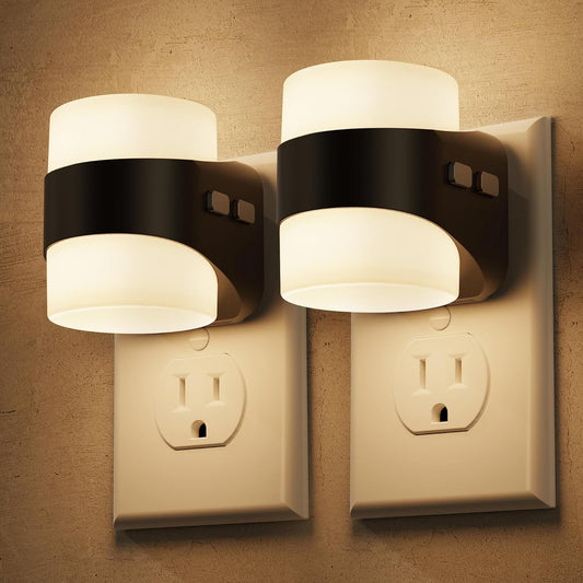 Night Light, Night Lights Plug into Wall, LED Nightlight for Kids & Adults, 3CCT Adjustable 3000K/4000K/5000K Color, Dusk to Dawn Sensor, 3 Brightness Levels, 2 Pack