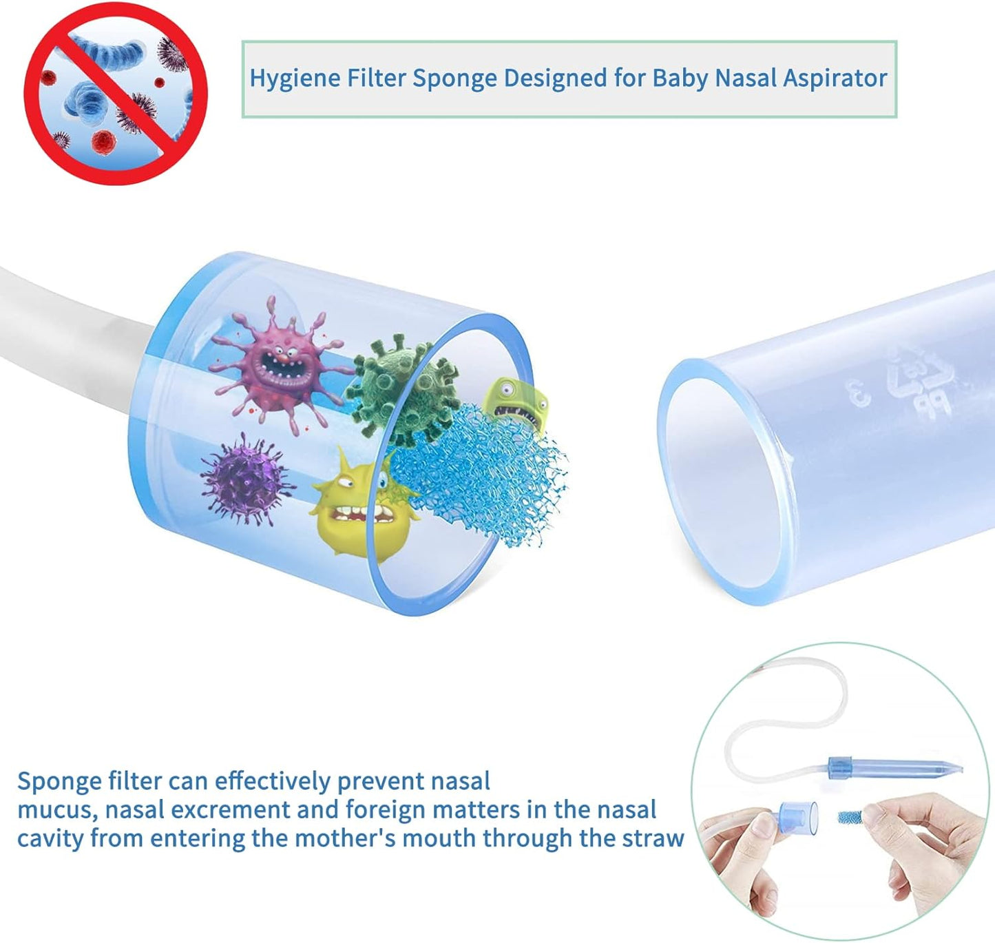 Nasal Aspirator Hygiene Filters 200PCS, Replacement for NoseFrida Nasal Aspirator Filters Safe Environmental, BPA, Phthalate & Latex-Free (200 Count +Tweezer)