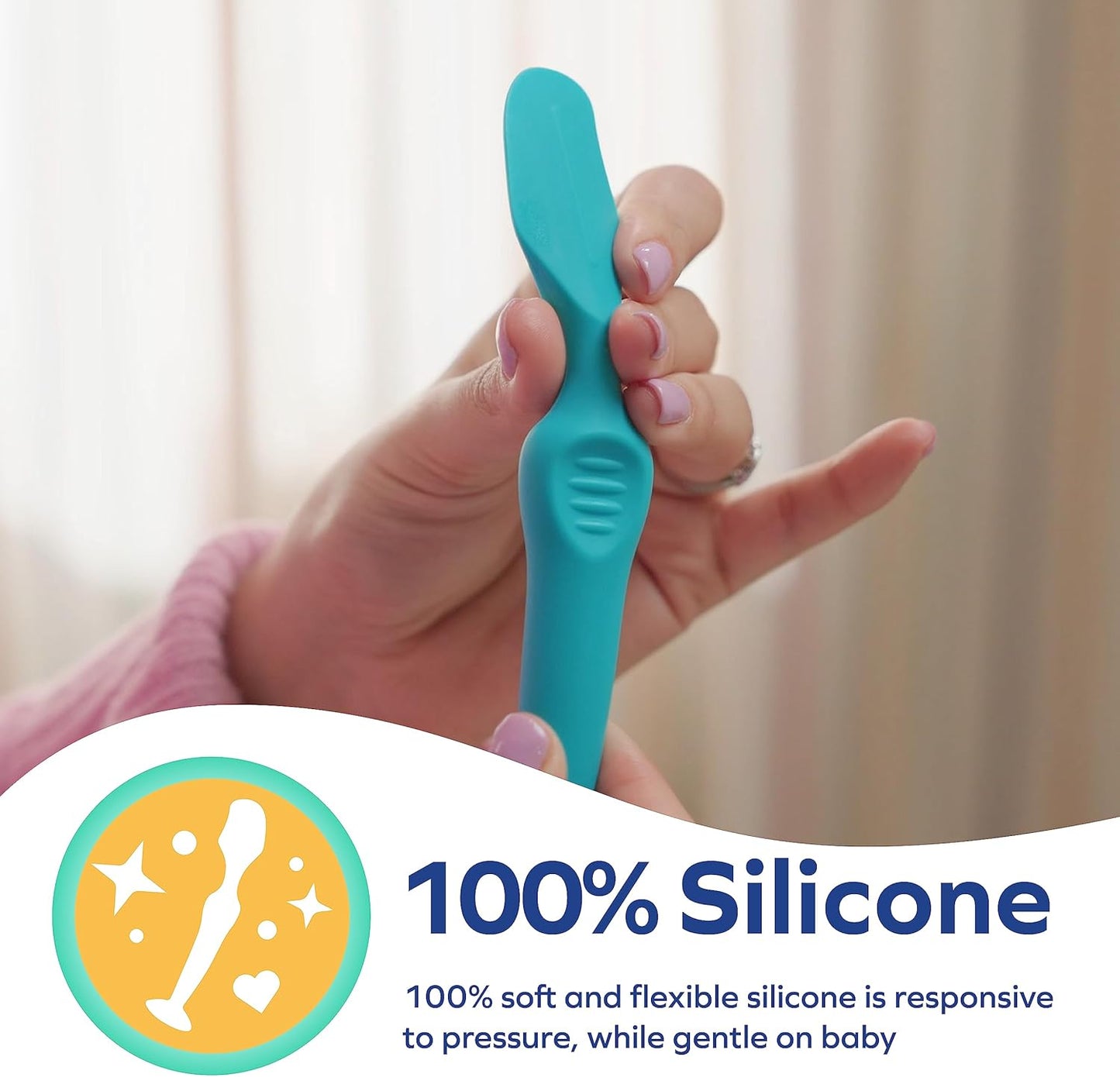 Dr. Talbot's Diaper Cream Brush for Babies - Diaper Rash Cream Applicator with Suction Base and Hygienic Case - Mini Size - Aqua Blue