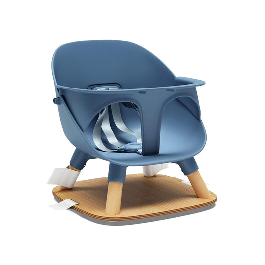 Lalo The Booster Seat for Babies & Toddlers, Children's Booster Seat, Easy to Clean Five-Point Safety Harness & Durable Non-Toxic Plastic Seat & Belly Bar - Blueberry