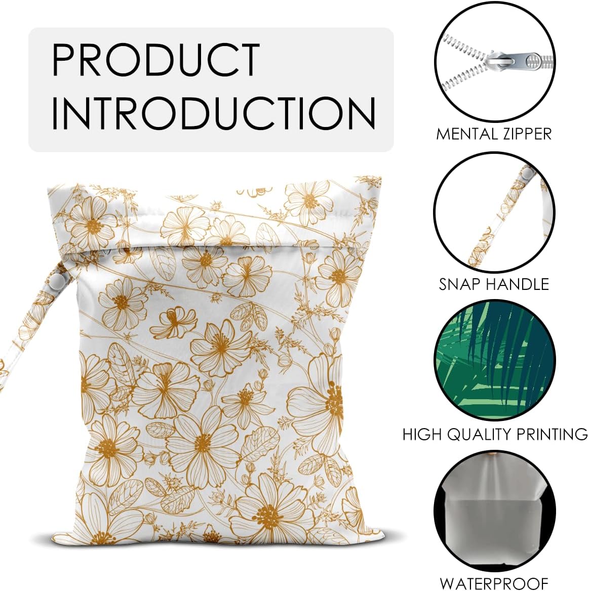 Wet Bag for Swimsuit Pool Travel Baby Cloth Diapers Dirty Yoga Gym Clothes Beach Bags Summer Gifts for Women Men Beach Vacation Essentials Sunflower Waterproof Wet Dry Bag Travel Laundry Bags