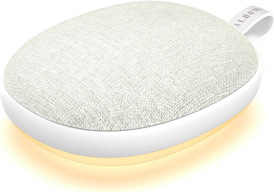 Portable White Noise Sound Machine: Baby Sleep Soother, Bluetooth Speaker, Rechargeable Battery, 4-Speed Timer, 6 Soothing Sounds Adult Therapy Aid for Trave (Beige, Portable)