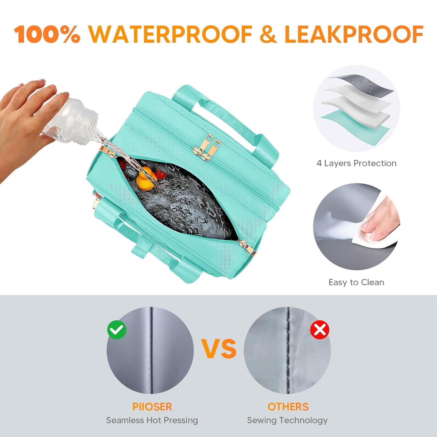 PIIOSER Breastmilk Cooler Bag with Ice Pack, Compatible with Wearable Breast Pumps & Accessories - Portable Pumps Carrying Case for Nursing & Working Moms (Green-Small)