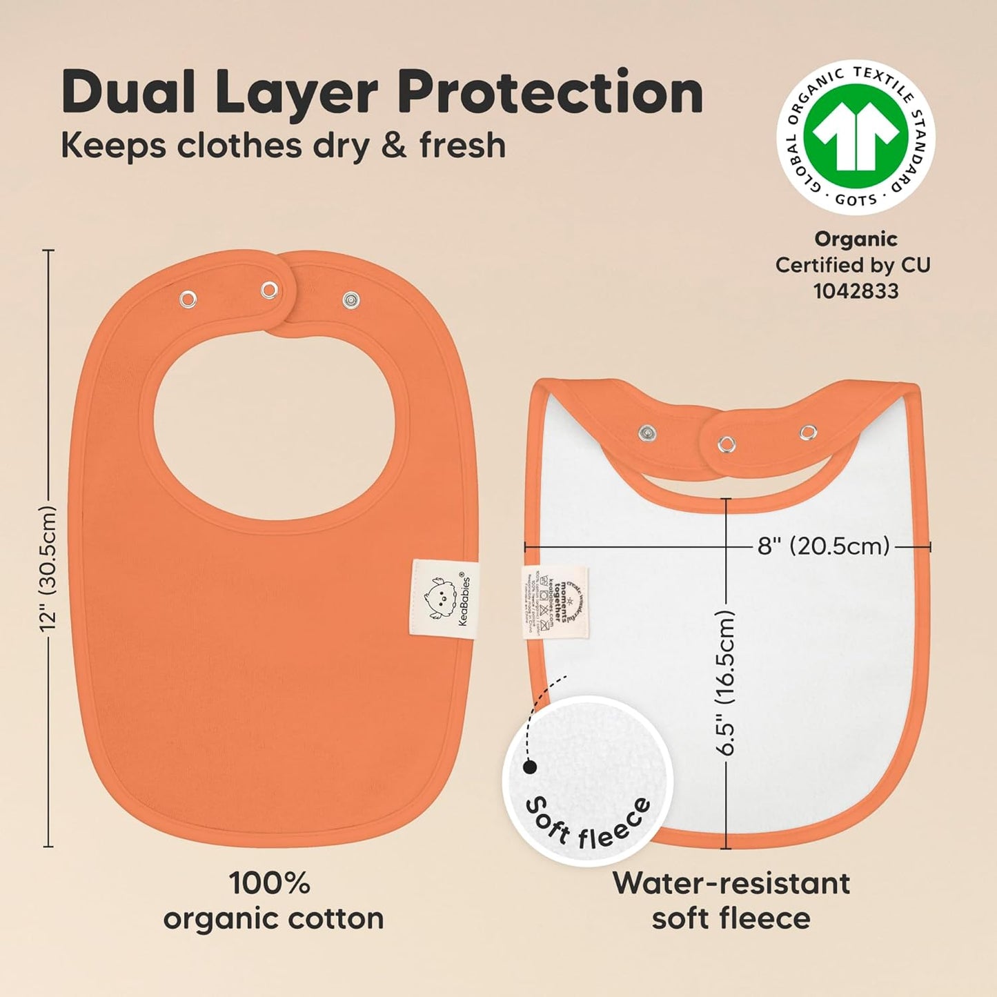 8-Pack Organic Baby Bibs for Boys, Girls - Soft Cotton Drooling and Teething Bibs for Baby Girl & Boy, Extra Absorbent, Easy To Clean & Put On for Toddler, Newborn, Infant 0-24 Months (Eclipse)