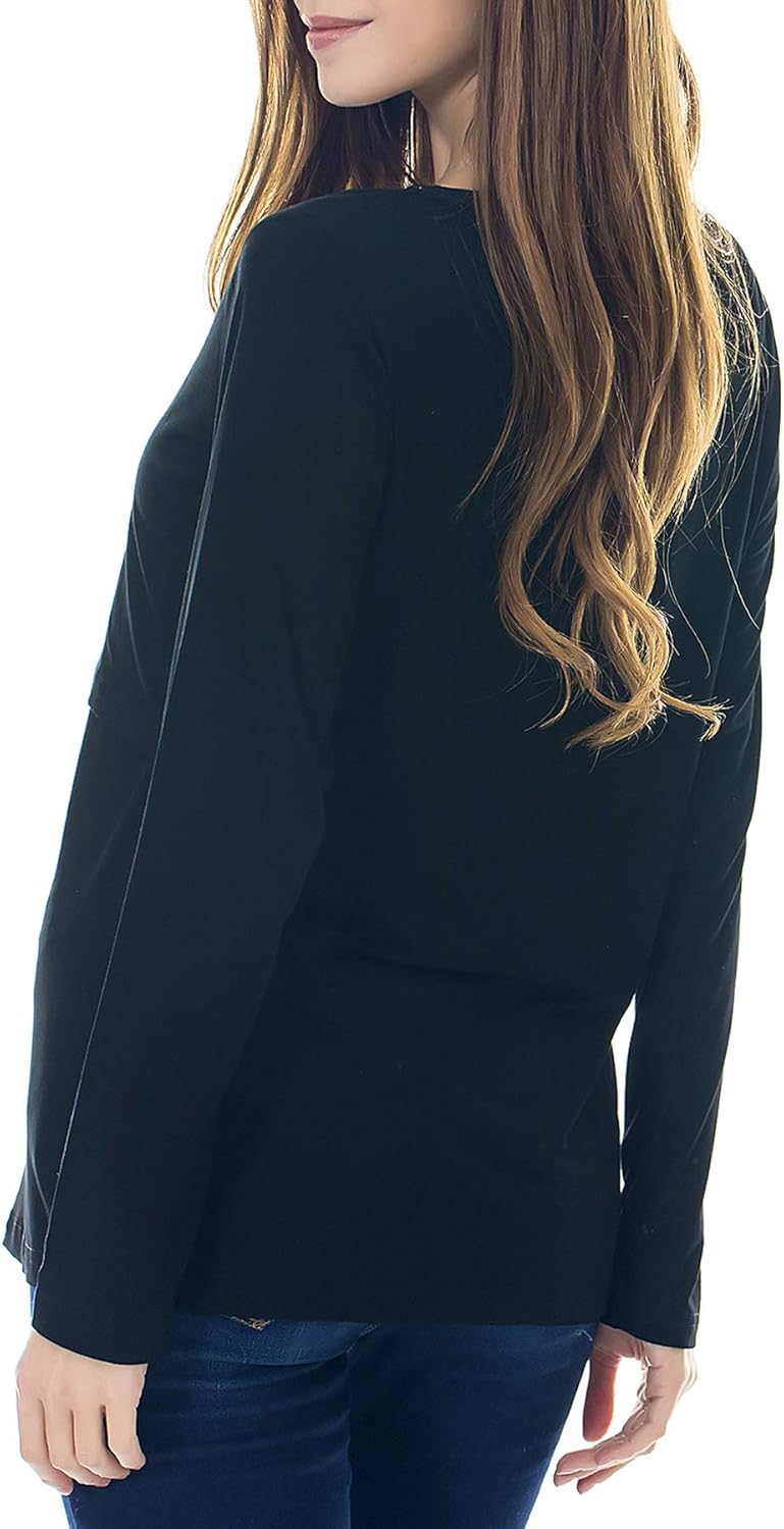 Smallshow Women's Maternity Nursing Tops Comfy Long Sleeve Breastfeeding T-Shirt