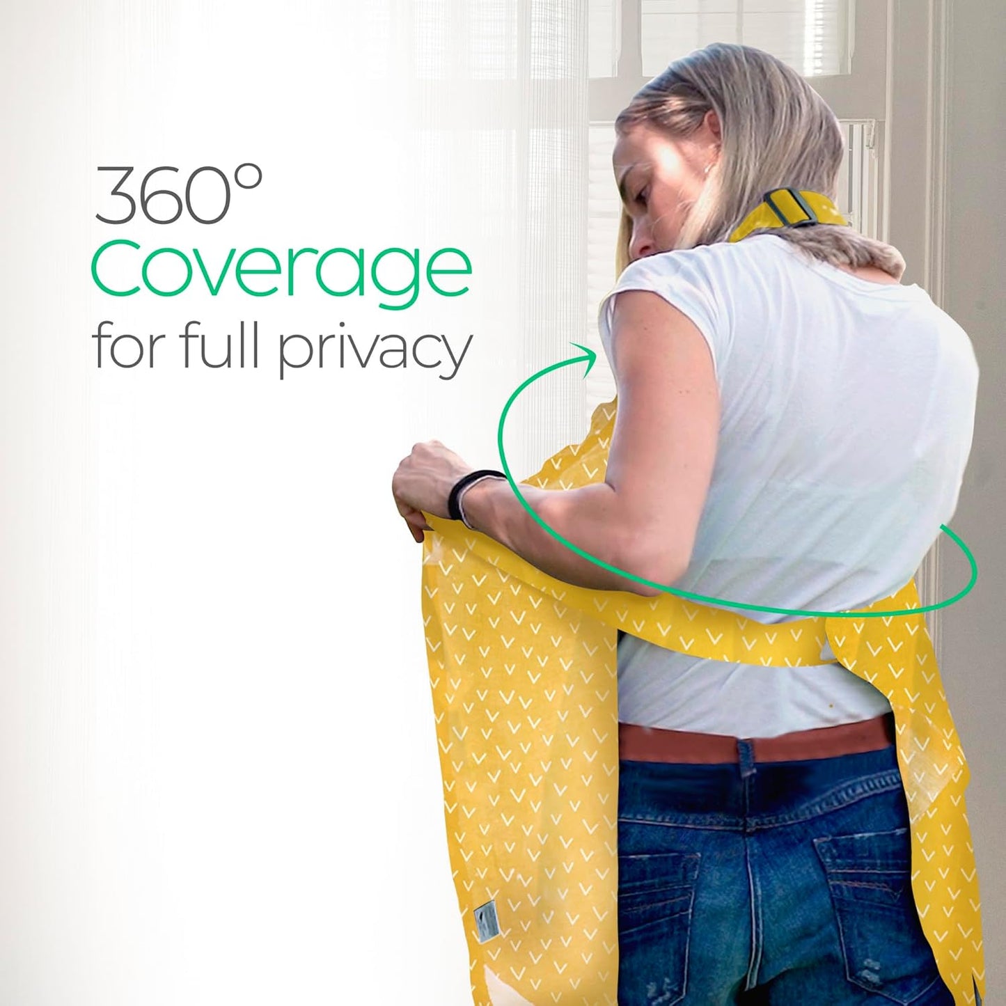 San Francisco Baby Nursing Cover, Breathable 360° Nursing Cover Up, Privacy Breastfeeding Blanket - Luxury Yellow