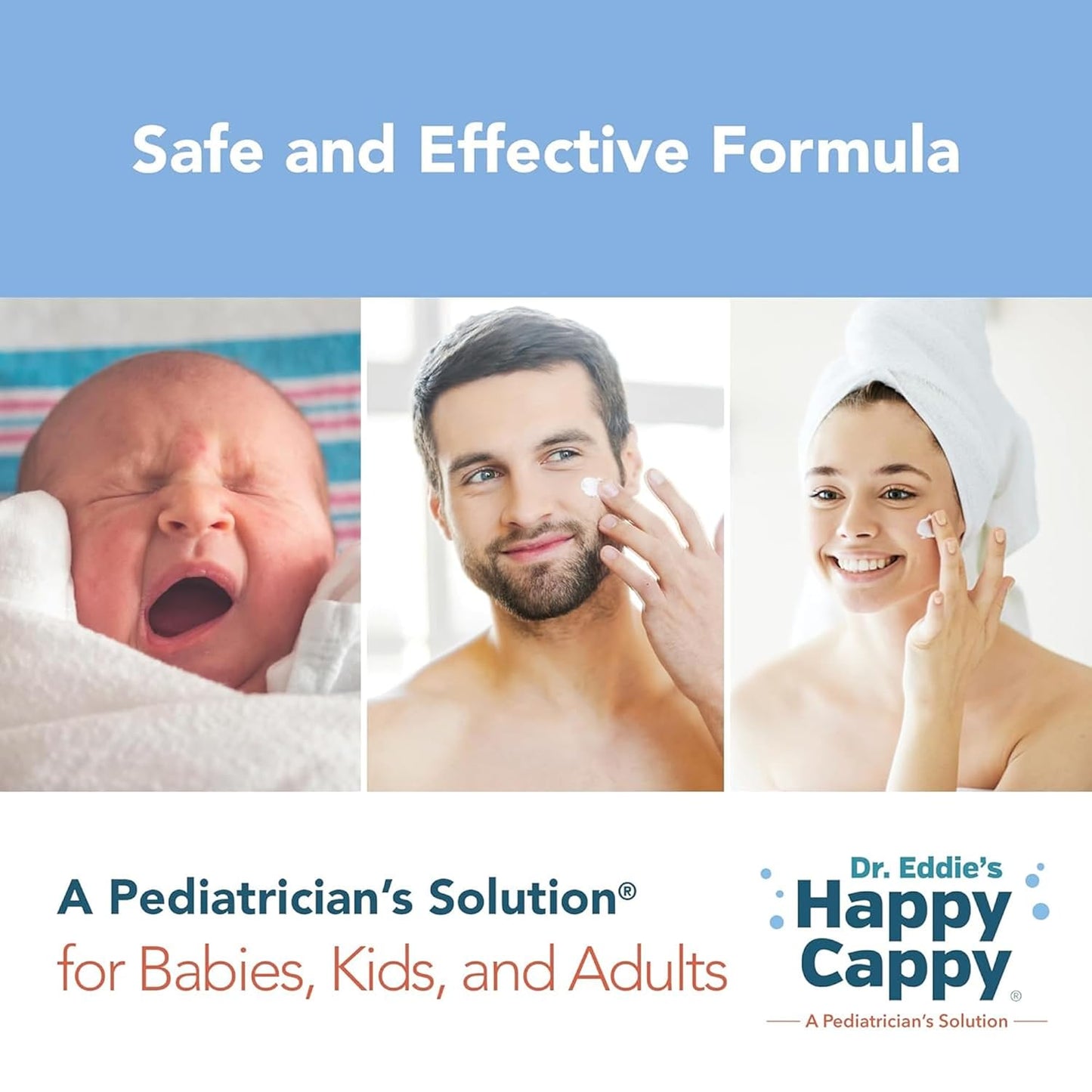 Happy Cappy Moisturizing Cream - Baby Cream for Eczema-Prone Skin, Dry Skin Lotion for Infants, Toddlers, & Kids, Pediatrician-Formulated, Sulfate Free - Travel-Size Packets, 1 Fl Oz (Pack of 8)