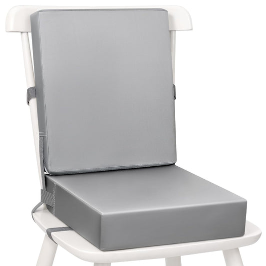 Toddler Booster Seat for Dining Table - PU Waterproof Booster Seat for Dining Table with Backrest & Adjustable Safety Belts Non-Slip Bottom Booster Chair Cushion for Kids Child Baby