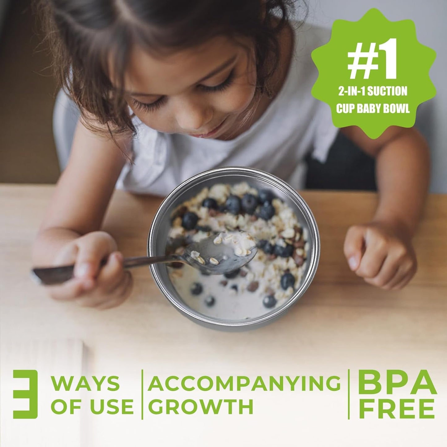 Non-Toxic Toddler Bowls with Non-Slip Base | Stainless Steel Baby Bowls for Kids | 5 Inch BPA-Free Dishwasher Safe Bowls | Mess-Free Feeding Supplies | 6-Pack Set