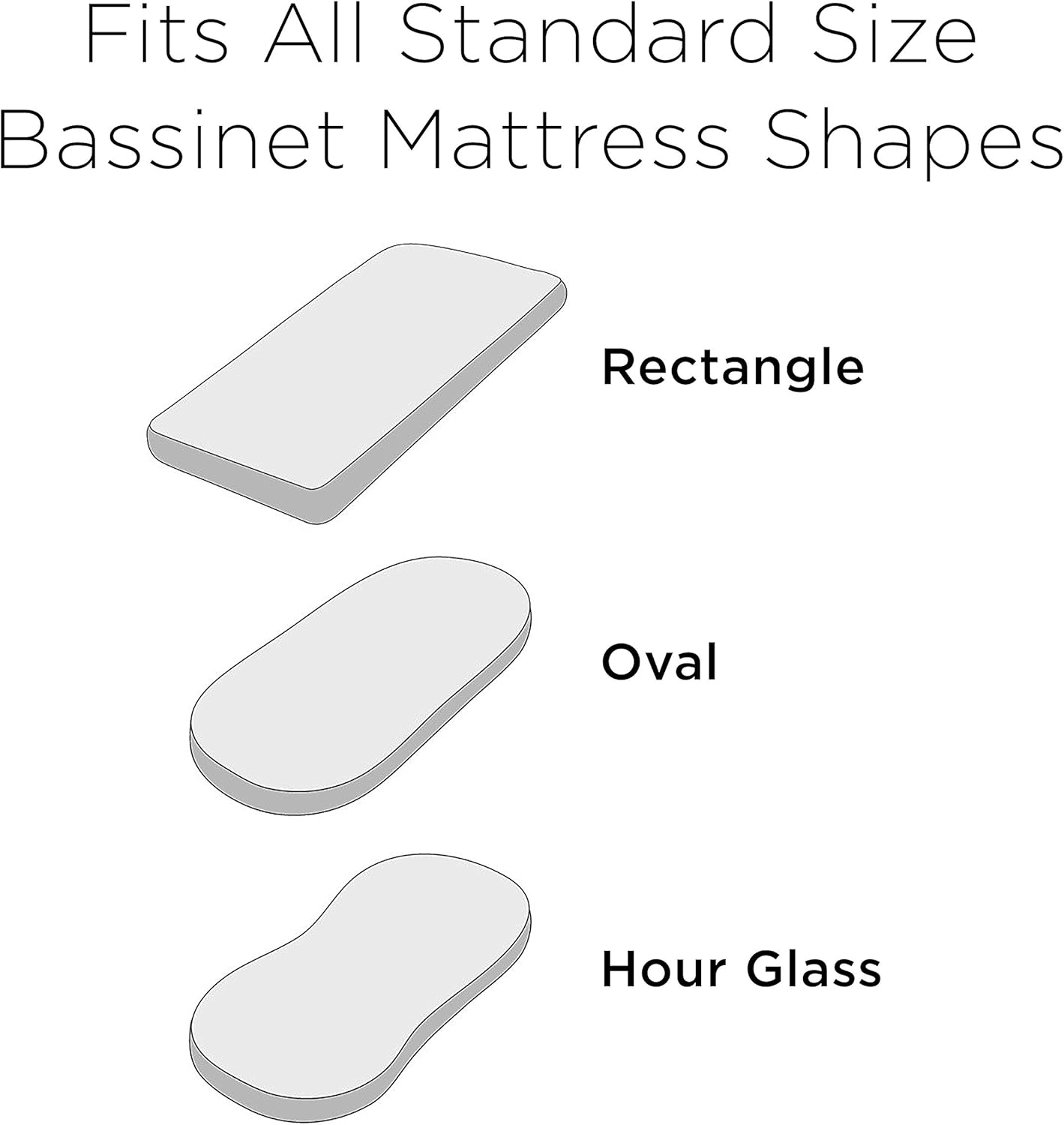 JumpOff Jo - Hypoallergenic Fitted Bassinet Sheet for Baby Boys & Girls - Rectangular, Hourglass & Oval Crib Compatible, Soft, Breathable, Machine Washable - Travel Road Trip