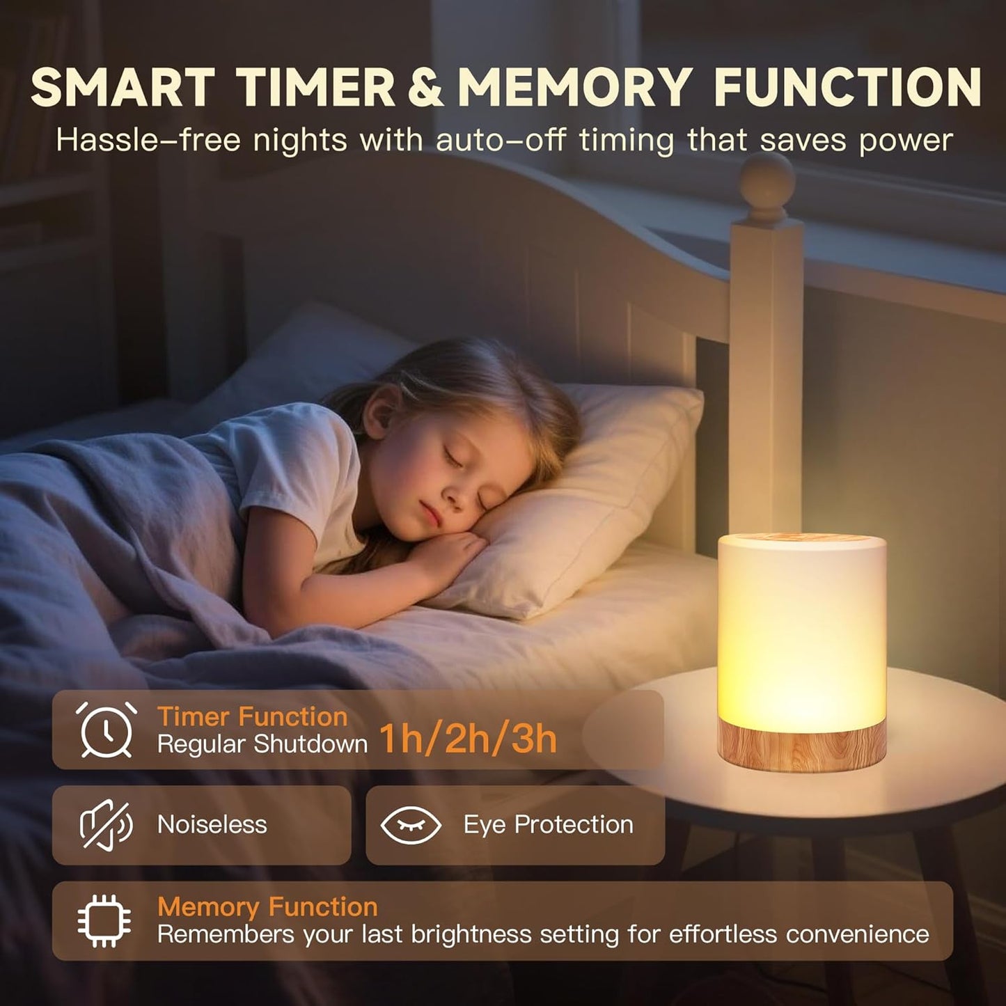 Night Light for Baby Nursery, 64 Colors Changing Touch Dimmable Night Lamp for Kids, Rechargeable Nursery Light with Timer, Portable Baby Night Light for Breastfeeding