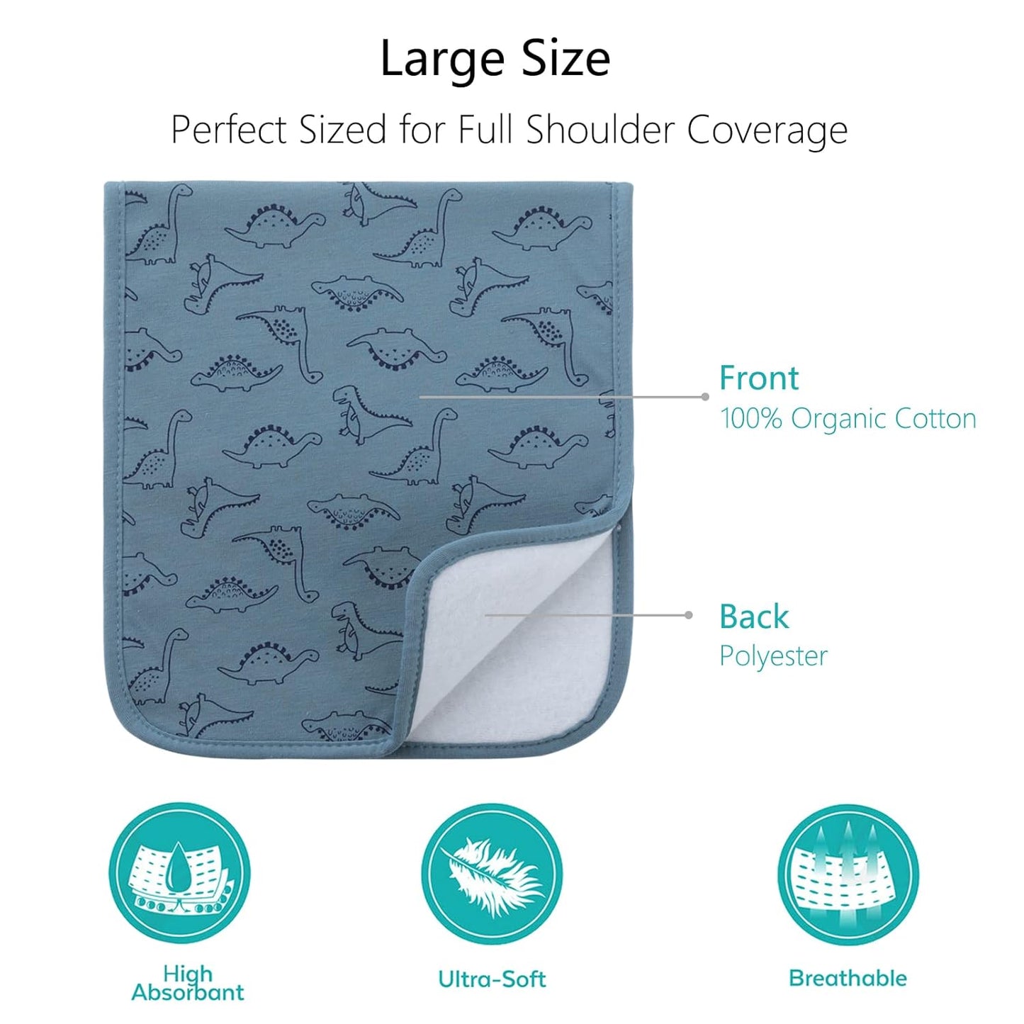 Hakochia Burp Cloths for Baby Boy & Girl Organic Cotton Large Unisex Burp Clothes Extra Absorbent Soft Neutral Burping Rags Spit Up Cloth Sets for Newborns 8 Pack (D)