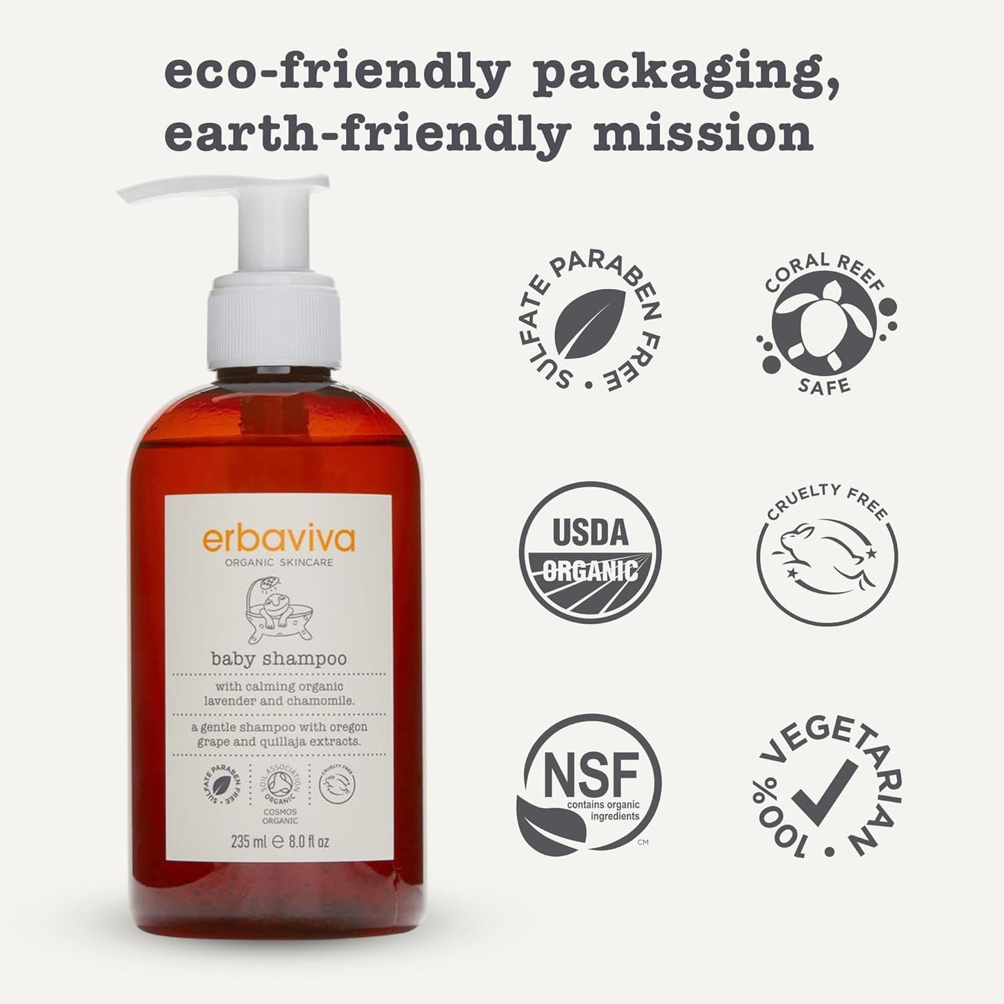 erbaviva Baby Shampoo, 8 Fl Oz