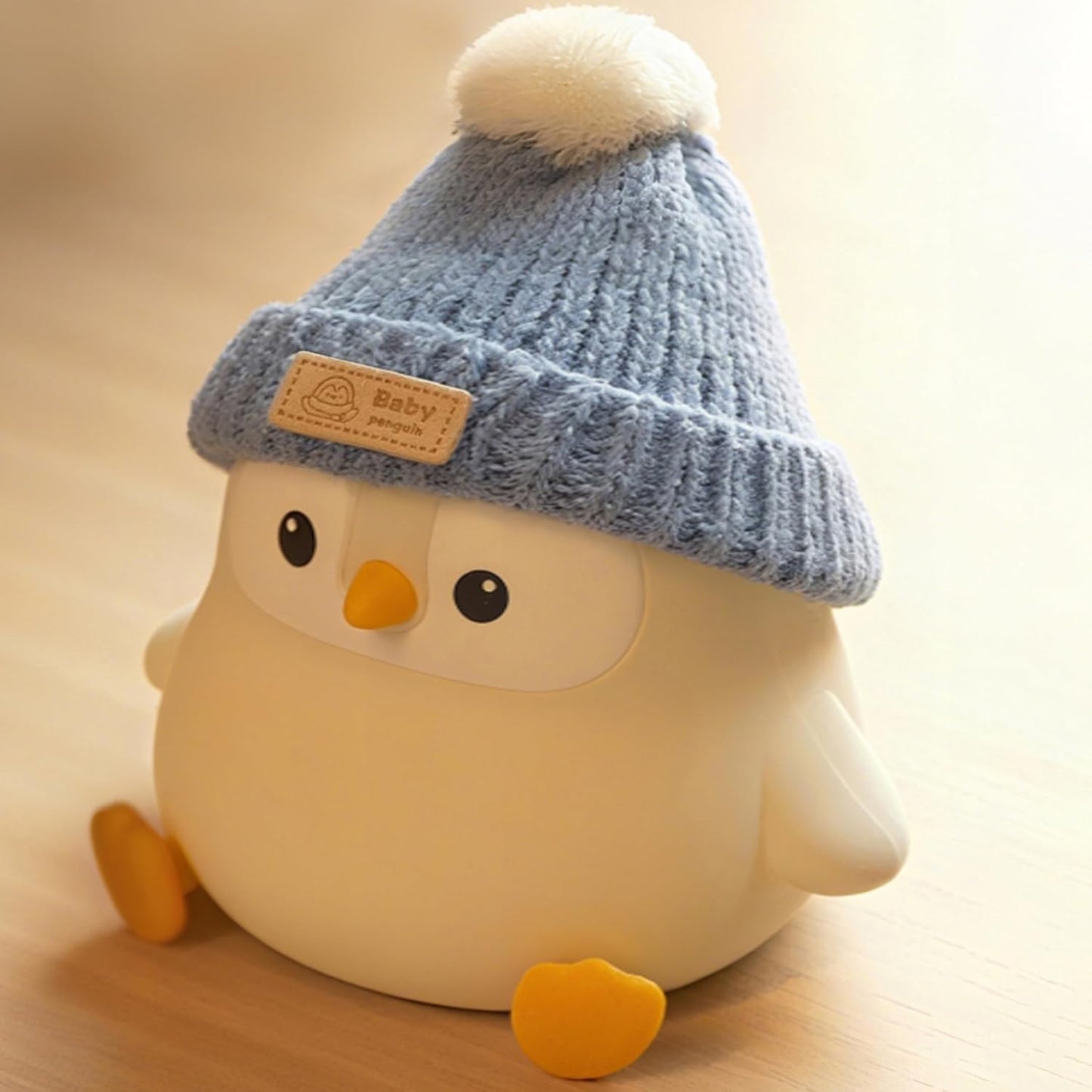 Penguin Lamp with Knit Hat,Kawaii Penguin Night Light,Food Grade Silicone,Dimmable Nursery Nightlight,LED Squishy Novelty Animal Lamp,Kids Room Decor,Funny Gifts for Kids Boys Girls Baby