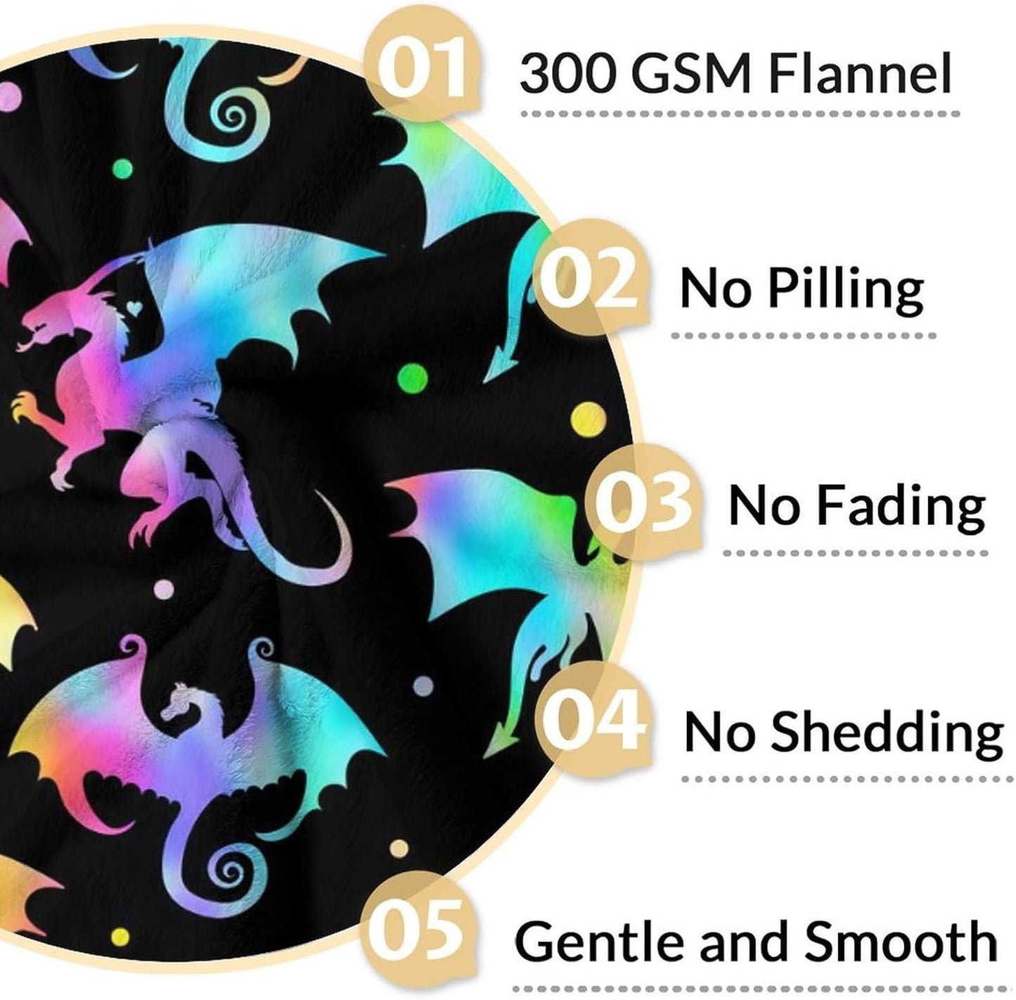 Custom Dragon Blanket Gifts with Name - 50x60 Inches Novelty Throw Blanket for Babies, Kids, Boys & Girls - Black Soft Fuzzy Blankets for Couch, Sofa & Bed