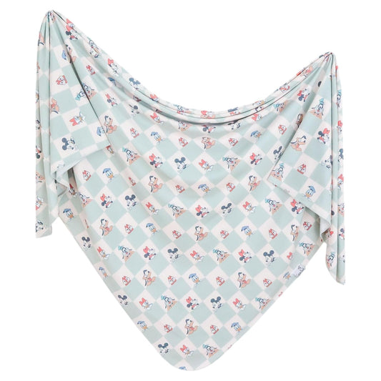 Copper Pearl Large Premium Knit Baby Swaddle Receiving Blanket Mickey Mouse & Friends