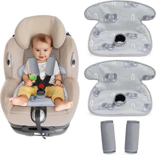 COOLBEBE Car Seat Protector for Potty Training, 2 Pack Dry Waterproof Car Seat Liner Toilet Training with Anti-Slip Backing, Baby Infant Toddler Piddle Pads Cover Pad for Strollers, Carseat (Grey)