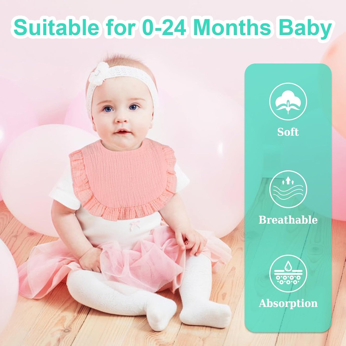 Accmor Muslin Baby Drool Bibs 6 Pack Baby Bandana Drool Bibs Soft Cotton Baby Bandana Bibs for Teething Drooling