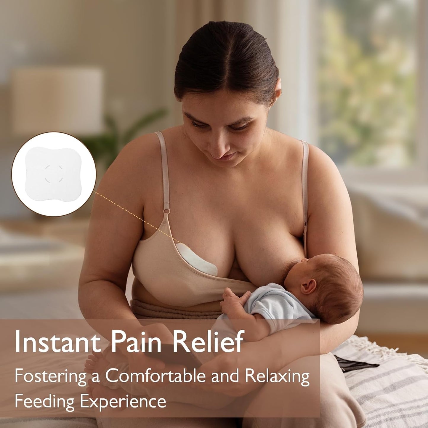 Hydrogel Soothing Gel Pads for Breastfeeding: Breast Pads Reusable for Instant Pain Relief | Provides Cooling Effect | Healing Nipples - 12 Packs(24 Count)