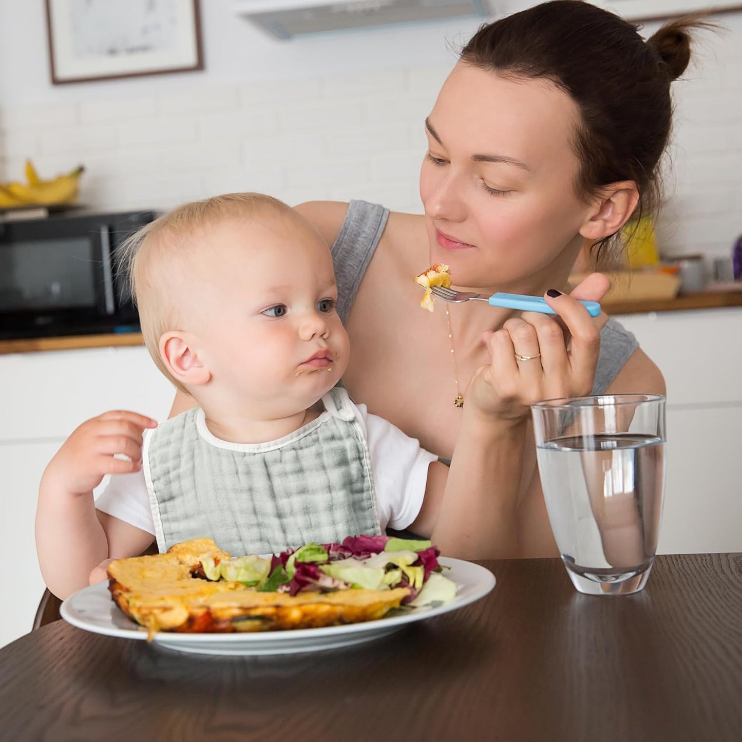 Zainpe 6Pcs Snap Muslin Cotton Baby Bibs White Grey Infants Drooling Bib Soft & Absorbent Adjustable Unisex Burp Cloths Feeding Cloth for Toddlers Girls Boys Newborns Eating Teething 0 to 24 Months