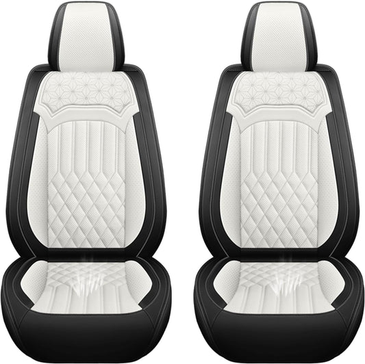 Car Seat Covers for Chevy Impala Limited 2014-2016 napa Leather Seat Covers, Waterproof Non-Slip Car Seat Protectors, Comfortable Seat Cover Adaptive Airbags（Black+White, 2 PCS Front）
